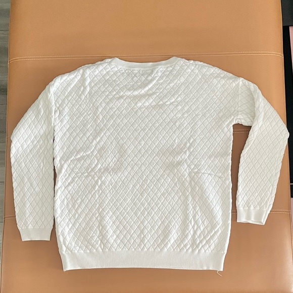 Dotti white quilted look oversized jumper/sweater. - Picture 3 of 5